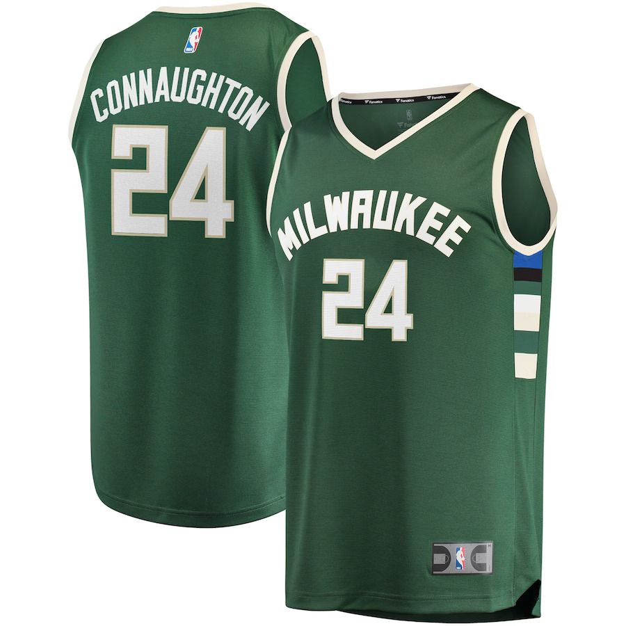 Men Milwaukee Bucks #24 Pat Connaughton Fanatics Branded Hunter Green Fast Break Replica NBA Jersey->milwaukee bucks->NBA Jersey